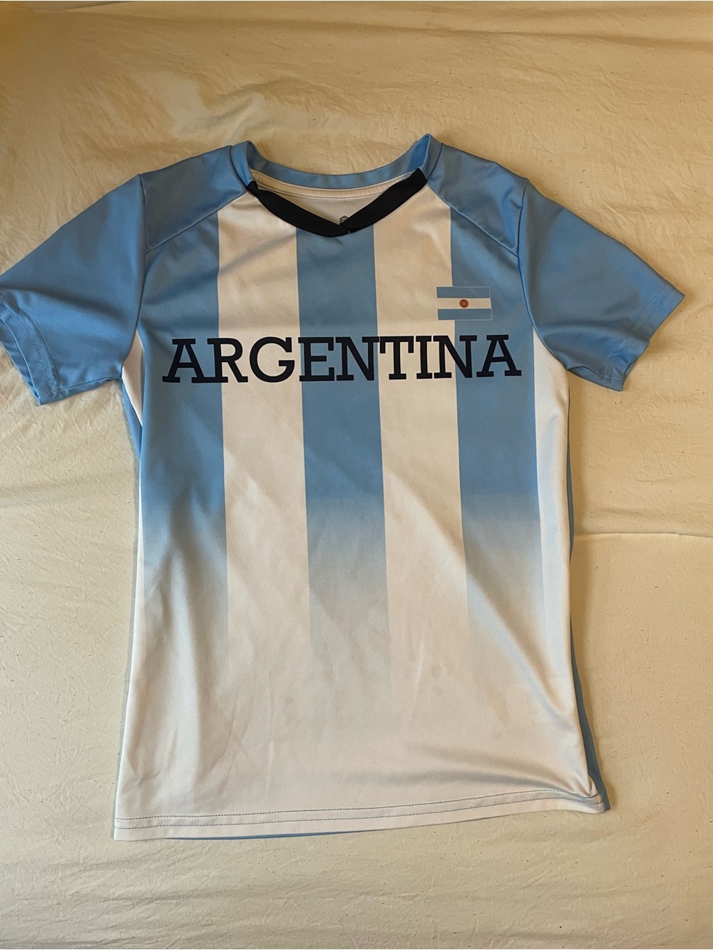 Argentina Kids' Soccer Tee - Light Blue & White